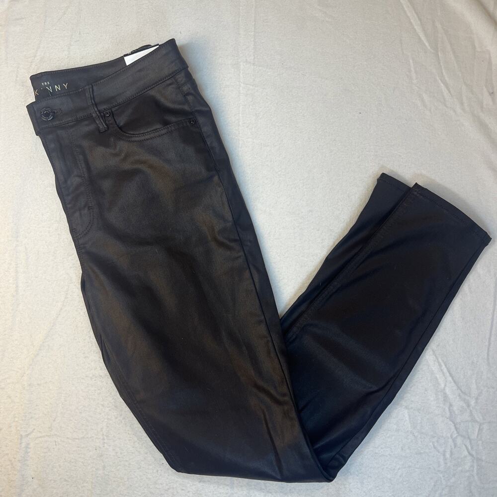 White Black Market The Skinny High-Rise Brown pants Size 10 Slightly Shiny Moto‎